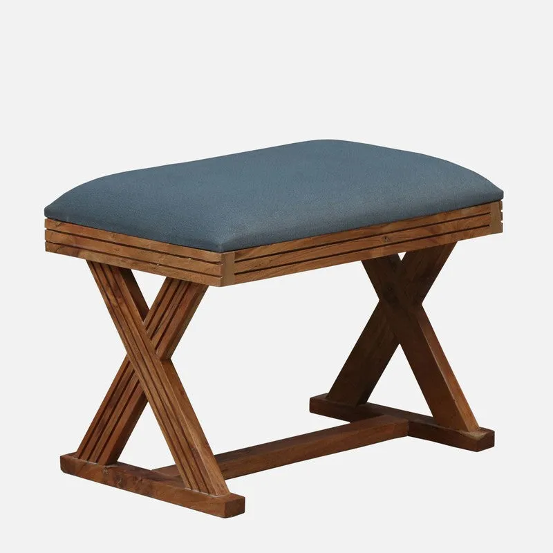 Luxury Sheesham Wood Ottomans & Pouffe - Blue media 4