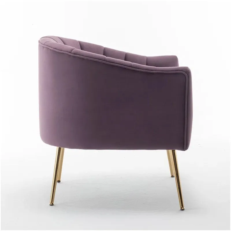 Plaino Neem Wood Accent Chair - Purple media 7