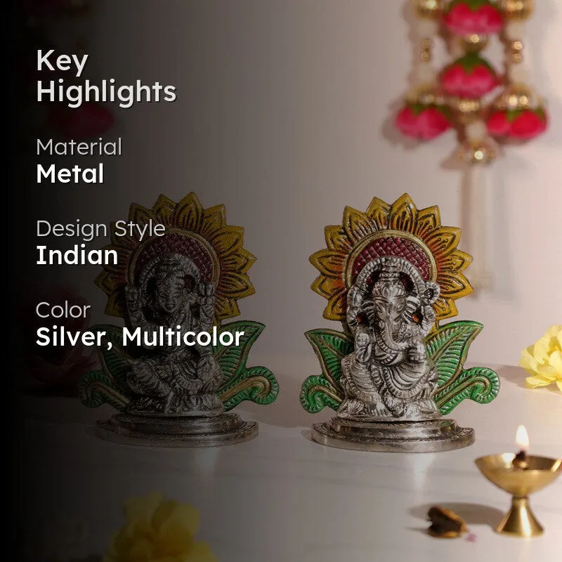 Sylvara Lakshmi Ganesh Idols & Sets - Set Of Two media 2
