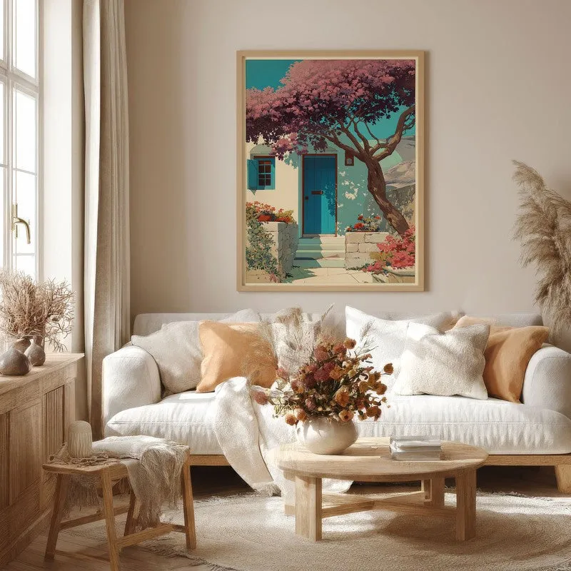 Pastel Sky Canvas Wall Painting - Brown Frame media 4