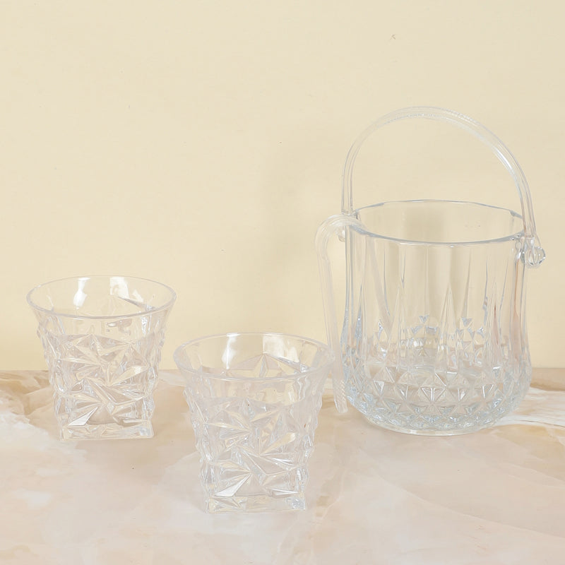 Emerie 1000 ML Ice Bucket With 250 ML Glass And Tong - Four Piece Set media 5