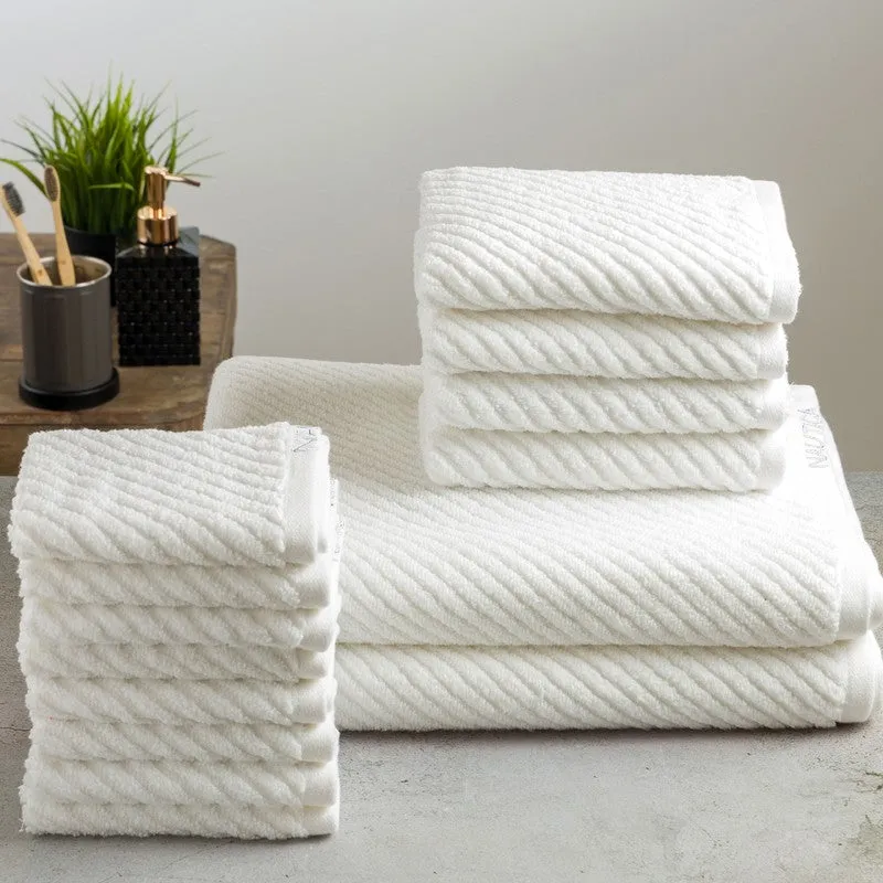 Nautica Riviera Soft Cotton Towel Set (White) - Fourteen Piece Set media 4