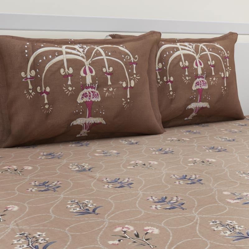 Jitika Printed Cotton Bedsheet (Brown) - 180 TC media 5