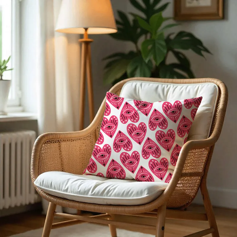 Heart Vision Printed Velvet Cushion Cover media 6