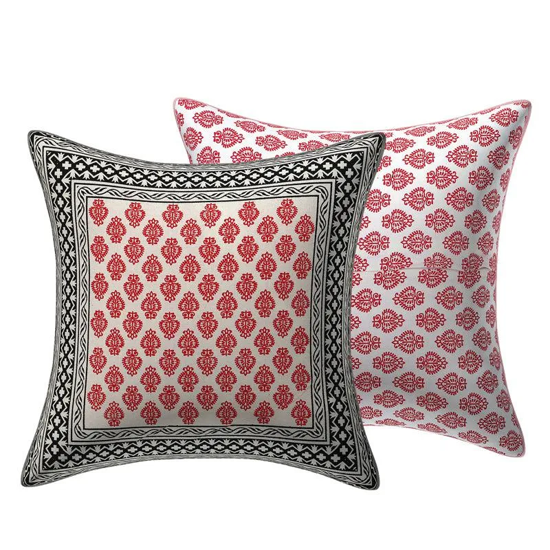 Mouparna Printed Diwan Set (Pink & Black) - Six Piece Set media 4