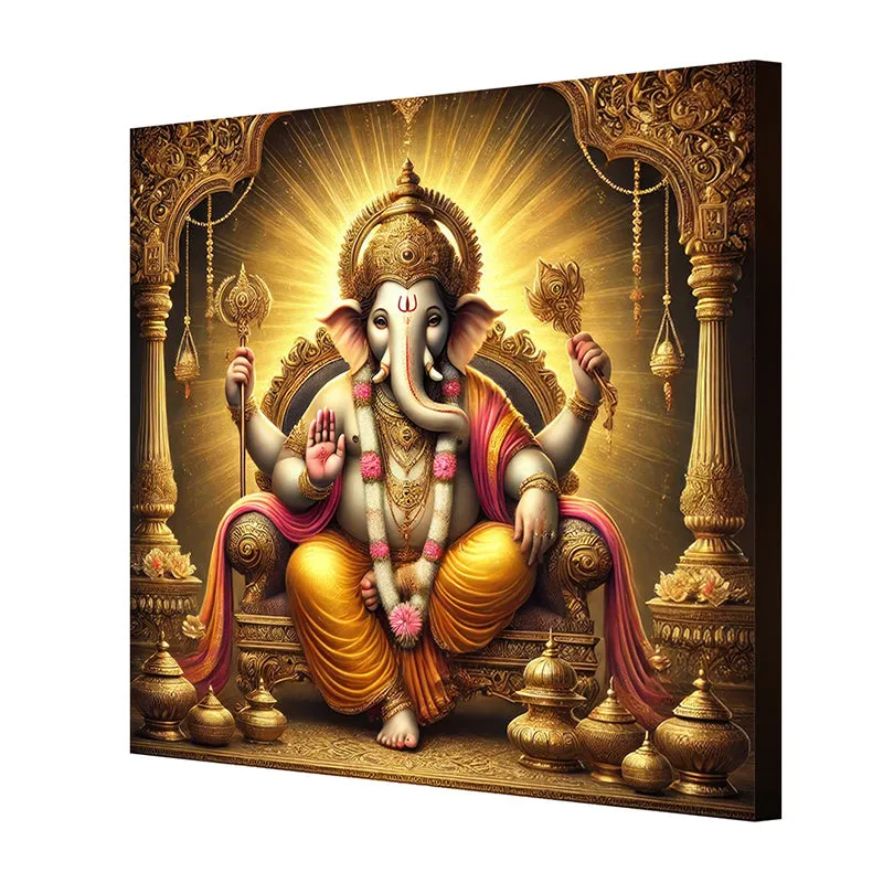 Vakratunda Ganapathi Poly Canvas Wall Painting media 6
