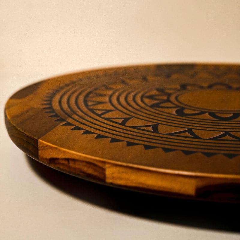 Mano Mandala Teak Wood Rotating Platter media 4