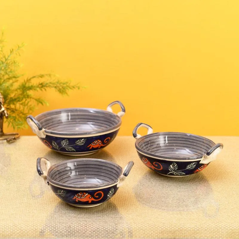 Tusker Grace Ceramic Serving Bowl (300 ML/200 ML/150 ML)- Set of Three media 1
