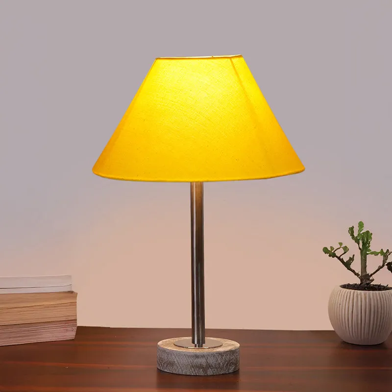 Cotin II Rodin Wooden Table Lamp - Yellow,Silver,White media 2
