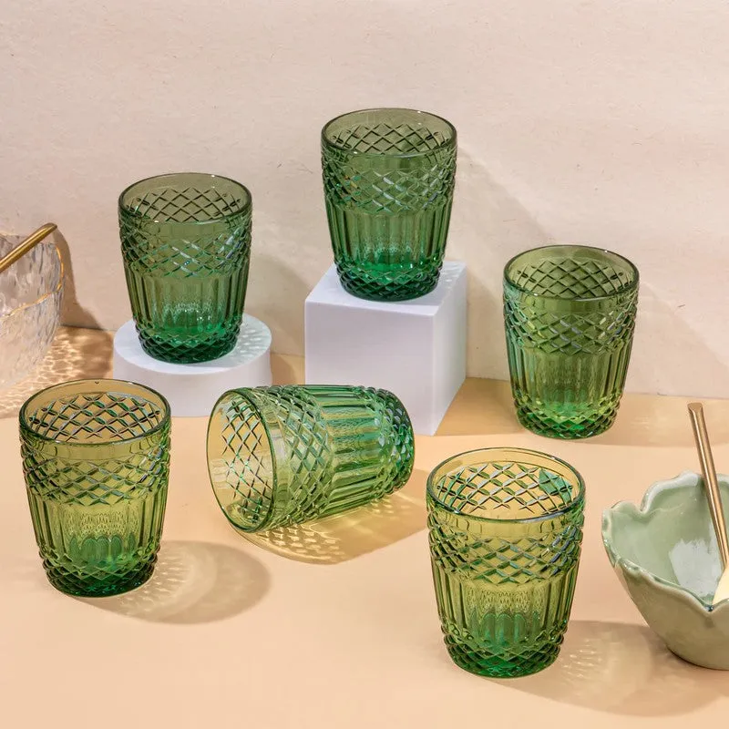 Vitra Glasses (Green,350 mL Each) - Set Of Six media 5