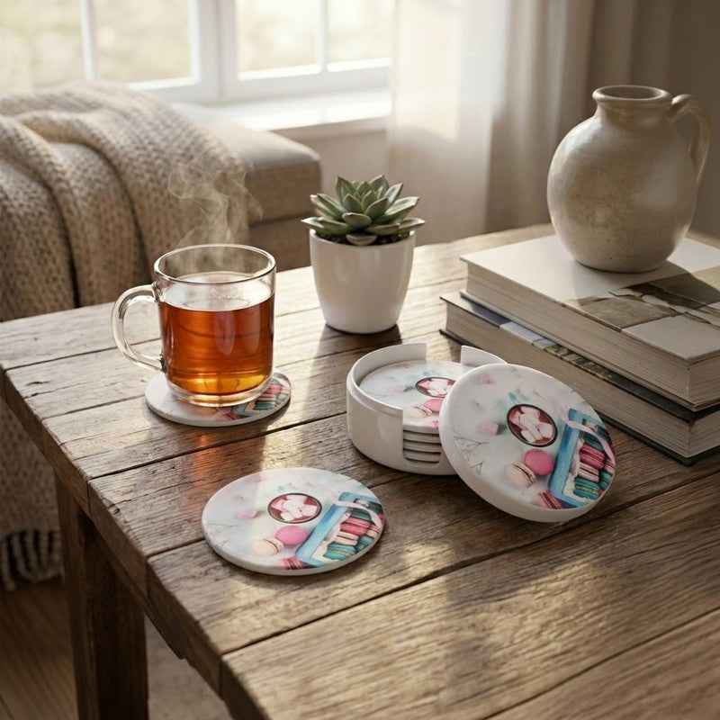 Macaron Melamine Coaster Set - Eight Piece Set