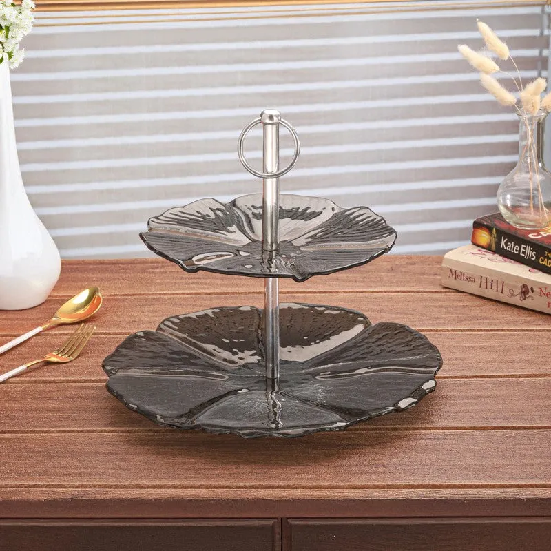 Midnight Petals Two Tiered Cake Stand media 1