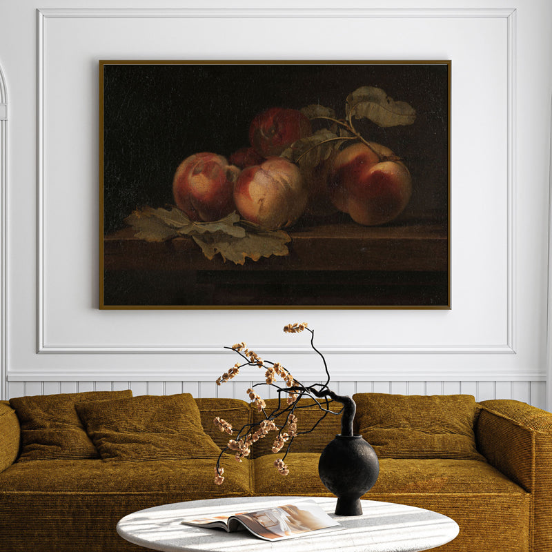 Shadows & Fruits Wood Wall Art With Frame - Black