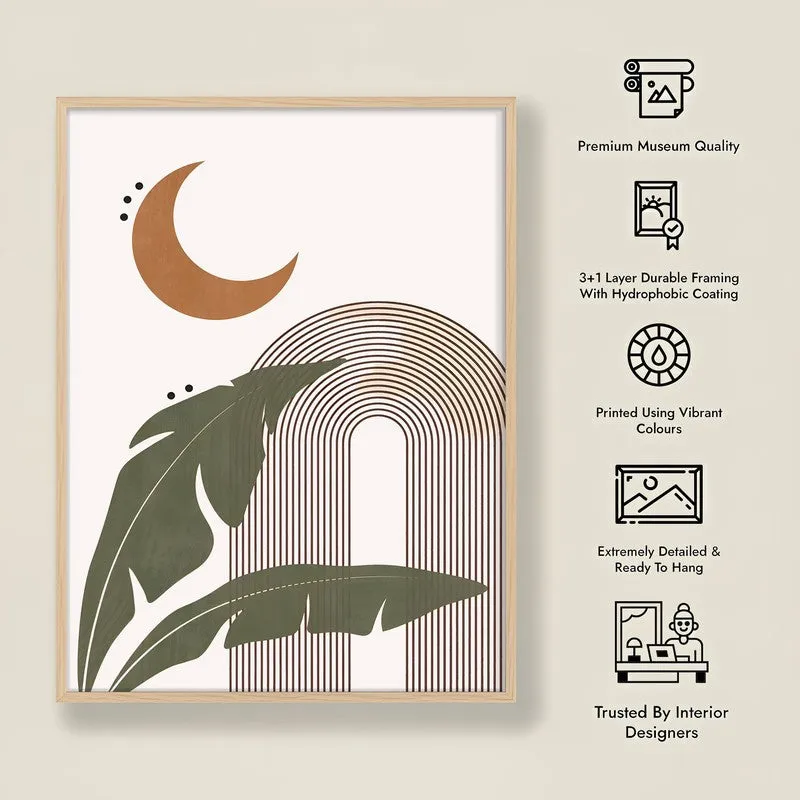 Moonlit Tropics Archival Canvas Wall Art - Natural Brown Frame media 8