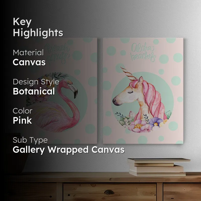 Unicorn & Flamingo Wall Art - Set Of Two media 2