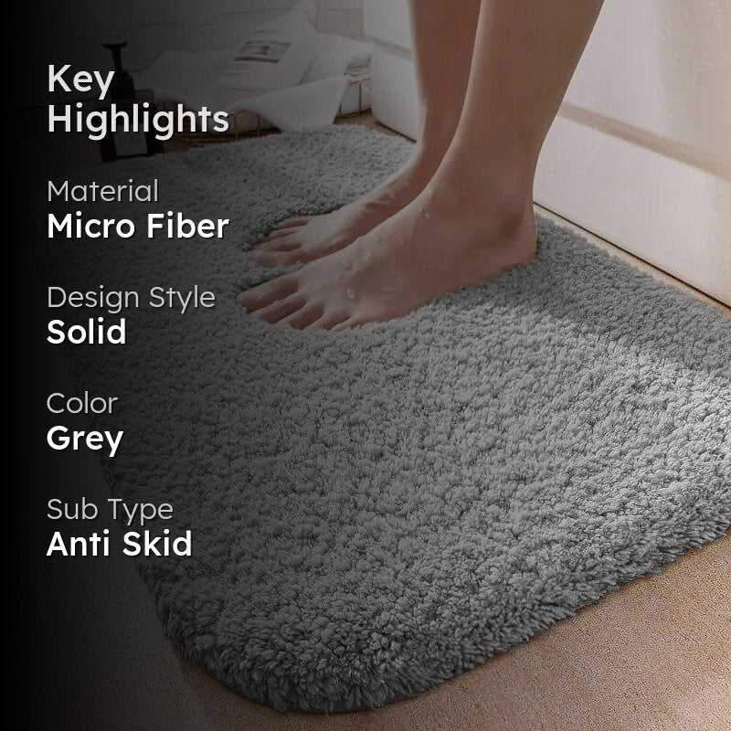 Blissful Solid Bathmat - Grey media 2