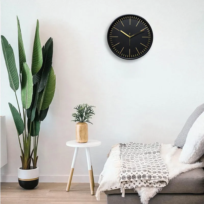 Aestra Analog Wall Clock - Gold, Black media 3