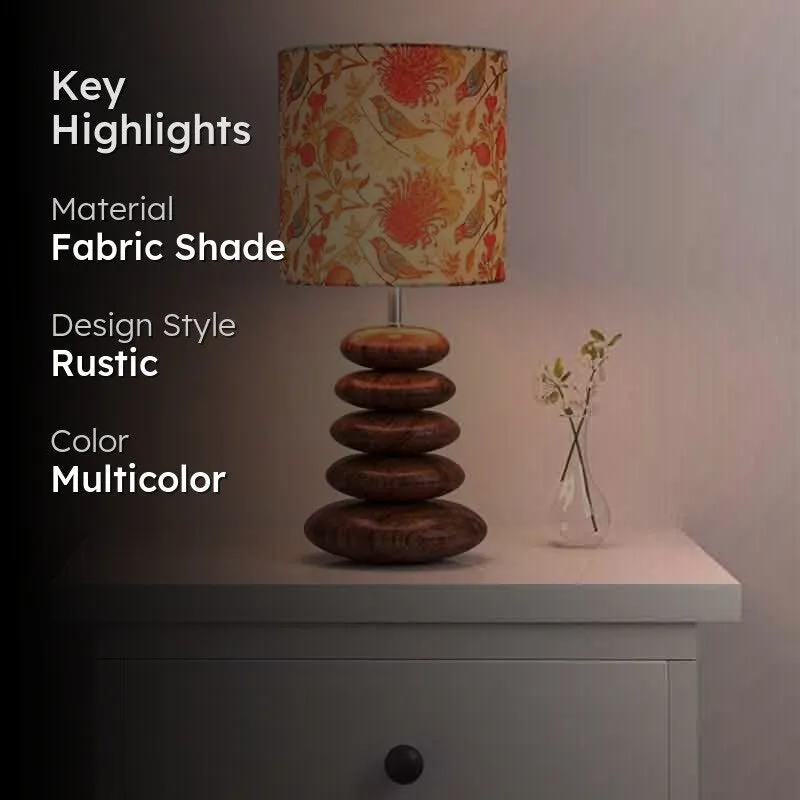 Amber Bubble Fabric Table Lamp - Multicolor media 2