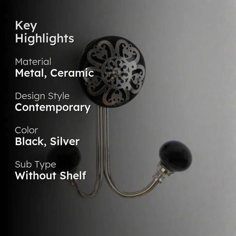 Rana Floral Filigree Wall Hook - Black media 2