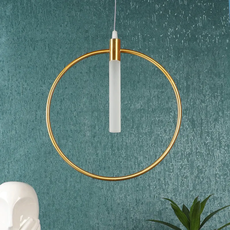 Haloire Glass & Iron Ceiling Lamp - Gold media 3