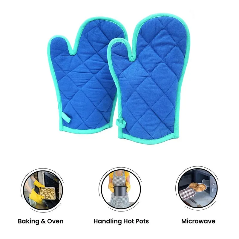Swayam Teplo Kitchen Gloves (Blue & Neon Green) - Set Of Two media 3