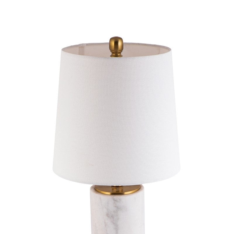 AarviDecor Upton Classic Fabric Table Lamp - White,Gold media 6