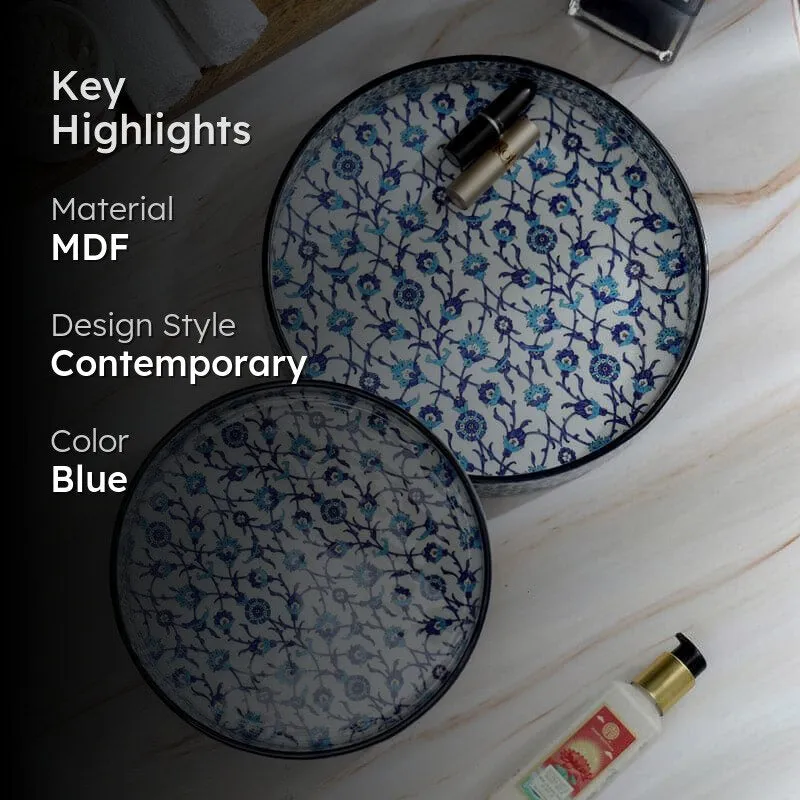 Indigo Spread Round Serving Tray - Set Of Two media 2