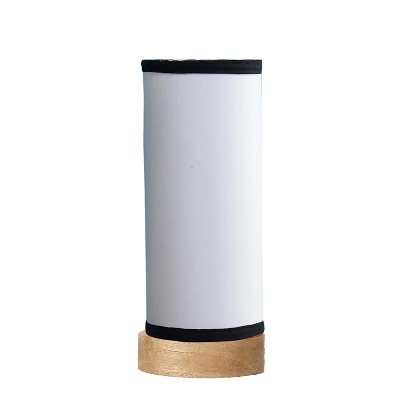 Nyra Tower Wooden Table Lamp - White,Black,Brown media 4