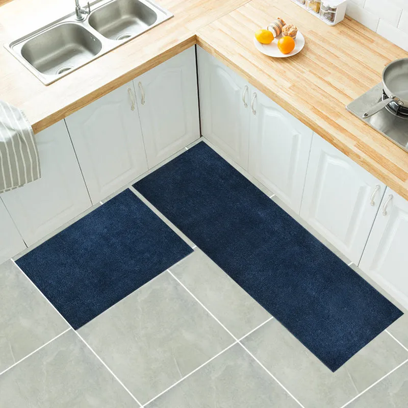 Relma Anti Skid Cotton Runner Rug (Dark Blue) - Set Of Two media 1