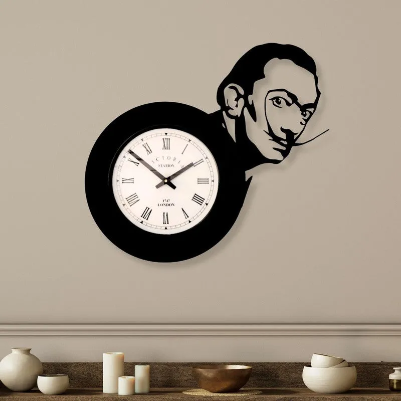 Grindial Steel Analog Wall Clock - Black media 1