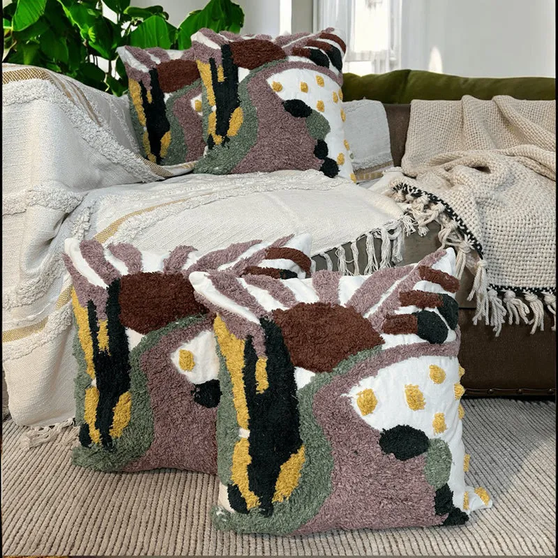 Flora Sway Tufted Cotton Cushion Cover Set - Set Of Four media 2