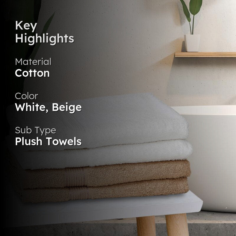 Bodil Bath Towel (White & Beige) - Set Of Four media 2