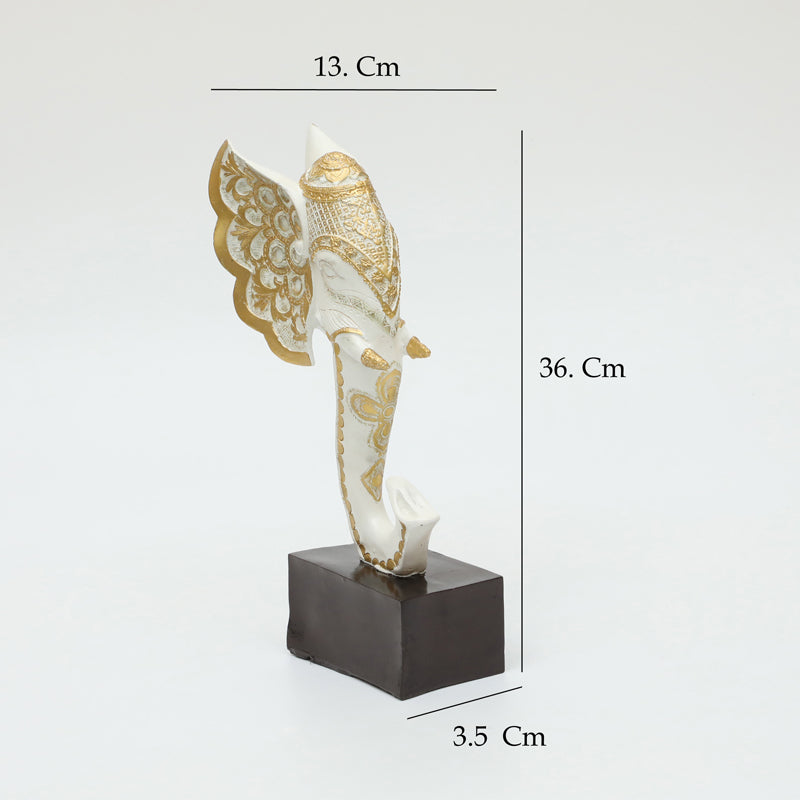Elegant Elephant Polyresin Showpiece - Gold media 7