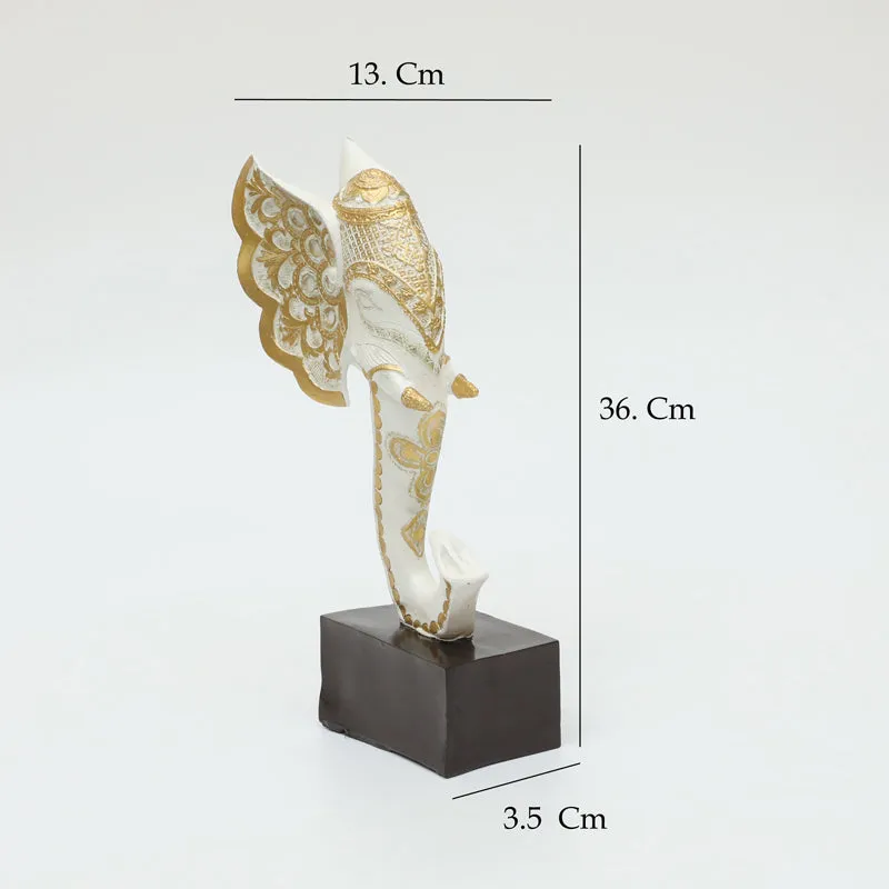 Elegant Elephant Polyresin Showpiece - Gold media 7
