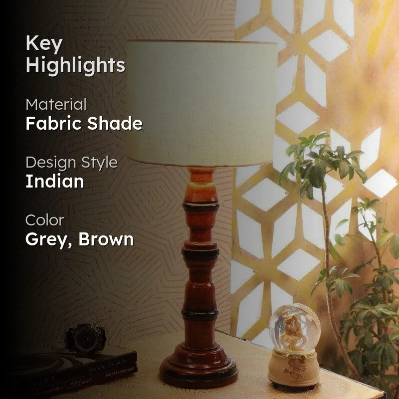 Jogar Winde Fabric Table Lamp - Grey,Brown media 2