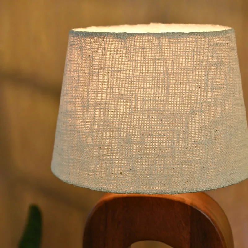 Serenna Wooden Table Lamp - Brown,Beige media 3