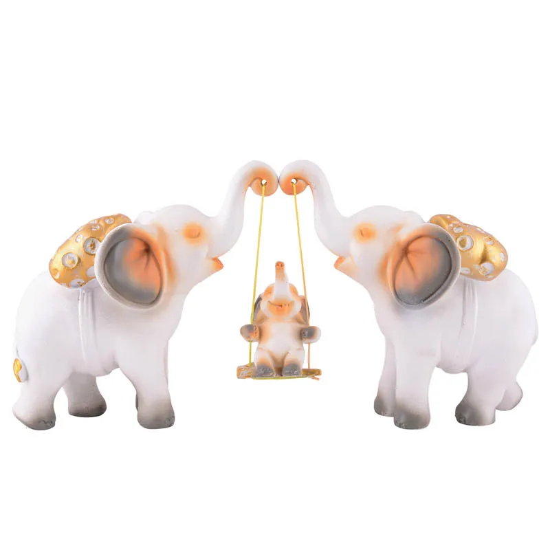 Tiny Tuskers Painted Polyresin Show Piece - Multicolor media 3