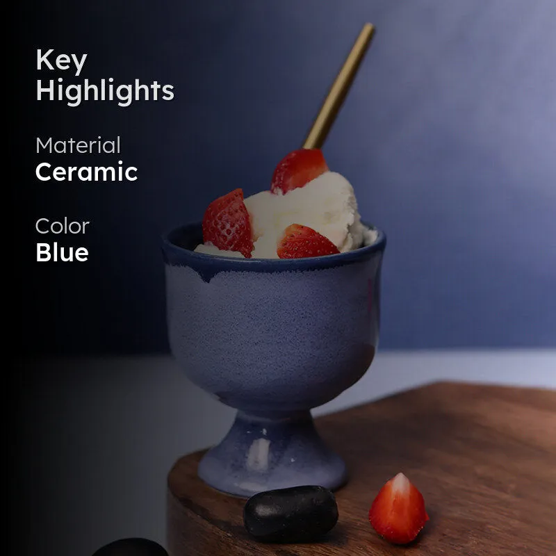 Eloisa Ceramic Ice Cream Cup (Blue) -200 mL media 2