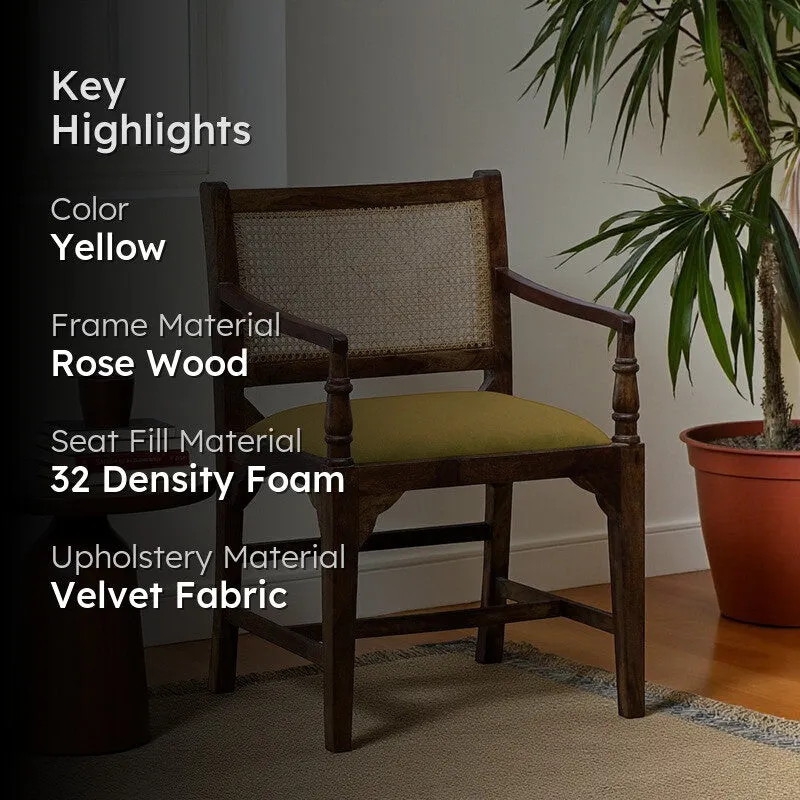 Stackon Rose Wood Accent Chair - Yellow media 2