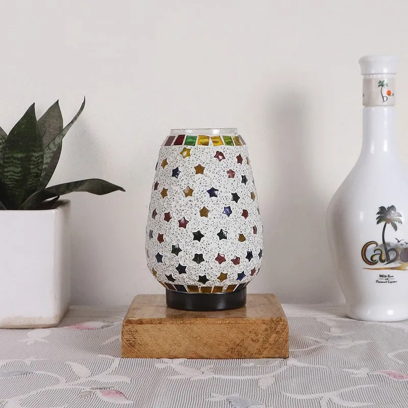 Feriona Glass Table Lamp With Wooden Base - Multicolor media 4