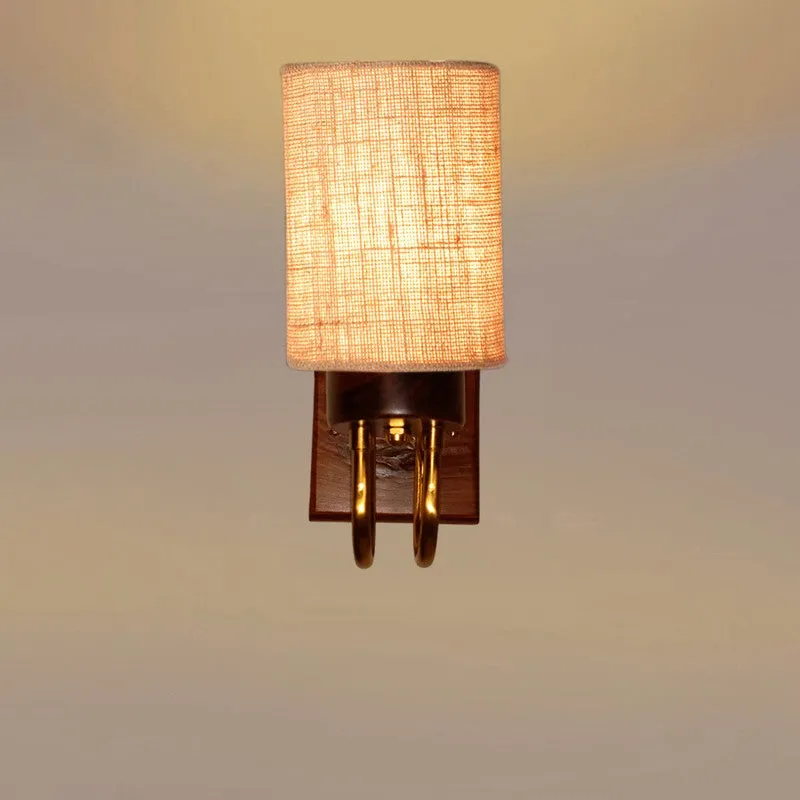 Gilded Arch Jute Wall Lamp - Beige media 5