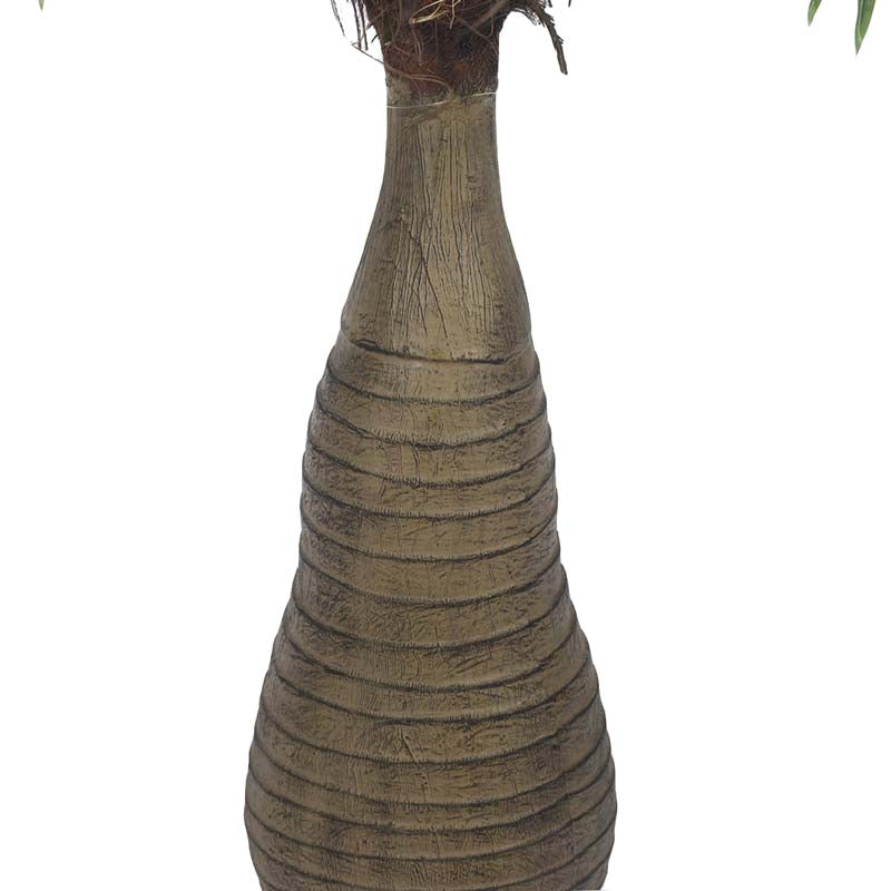 Faux Lush Bottle Fan Palm Plant With Black Plastic Pot - 6 Feet media 5