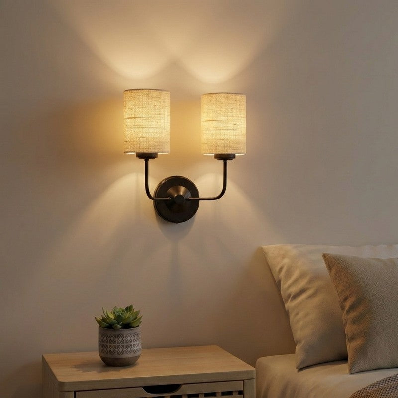 OrganicGlow Cotton Wall Lamp - White