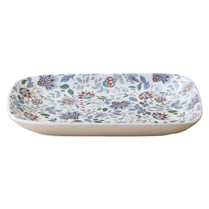 Florence Multicolor Rectangular Stoneware Platter - Set of Two media 7