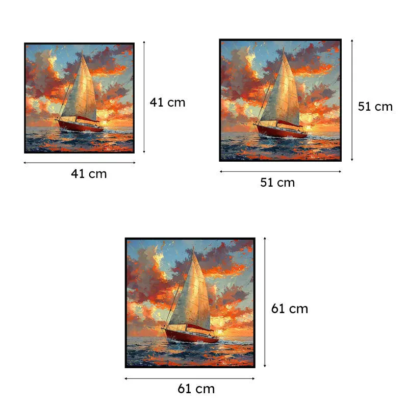 Sails Of Sunset Canvas Wall Art With Frame media 6