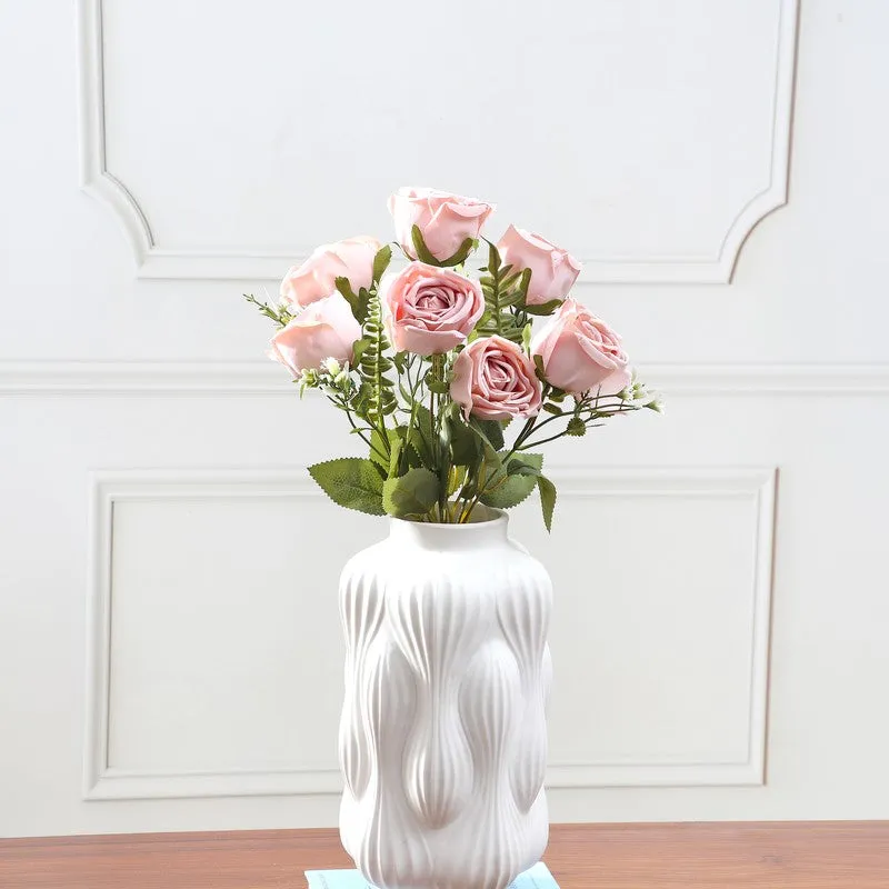 Petaluxe Rose Fabric Artificial Flower - Pink media 3