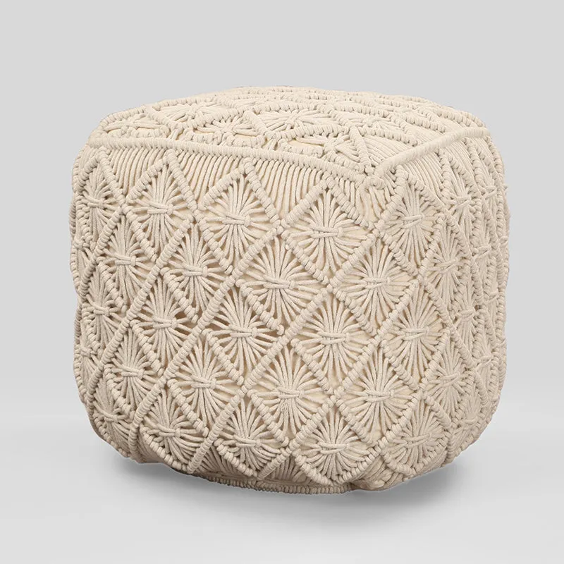 Cozy Cord Macrame Pouffe media 4