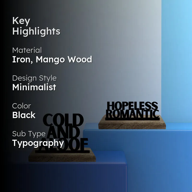 Hopeless Romantic Typography Showpiece - Set Of Two media 2