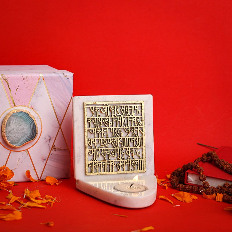 IK ONKAR Marble TeaLight Holder