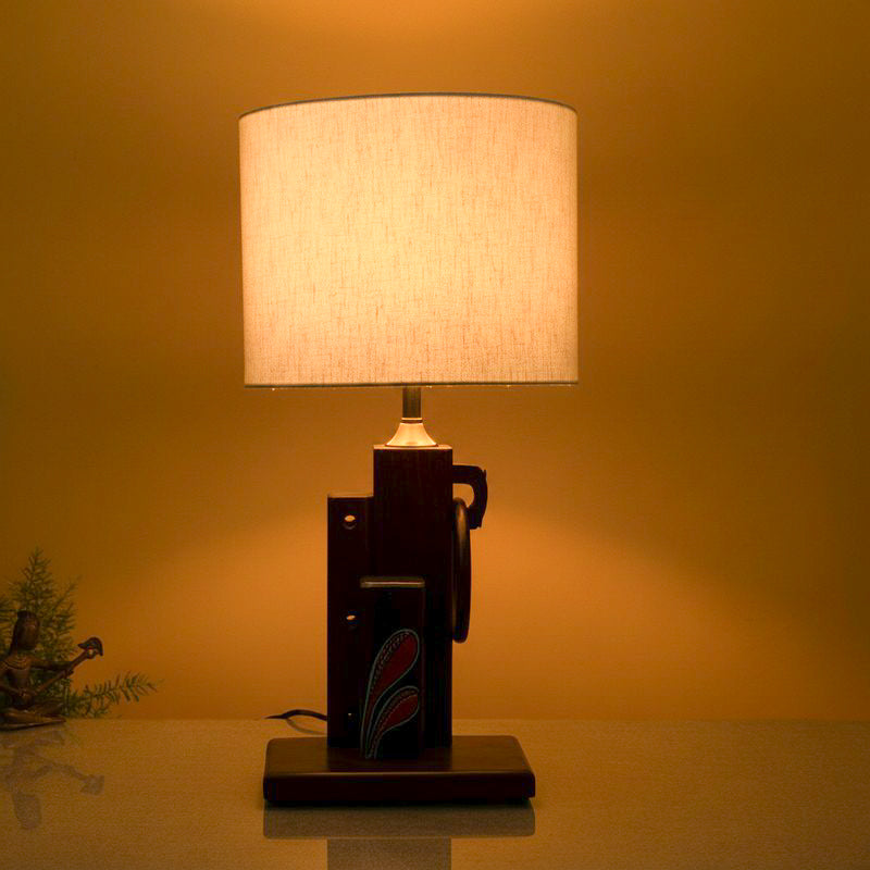 Khawlah Wooden Table Lamp - Multicolor
